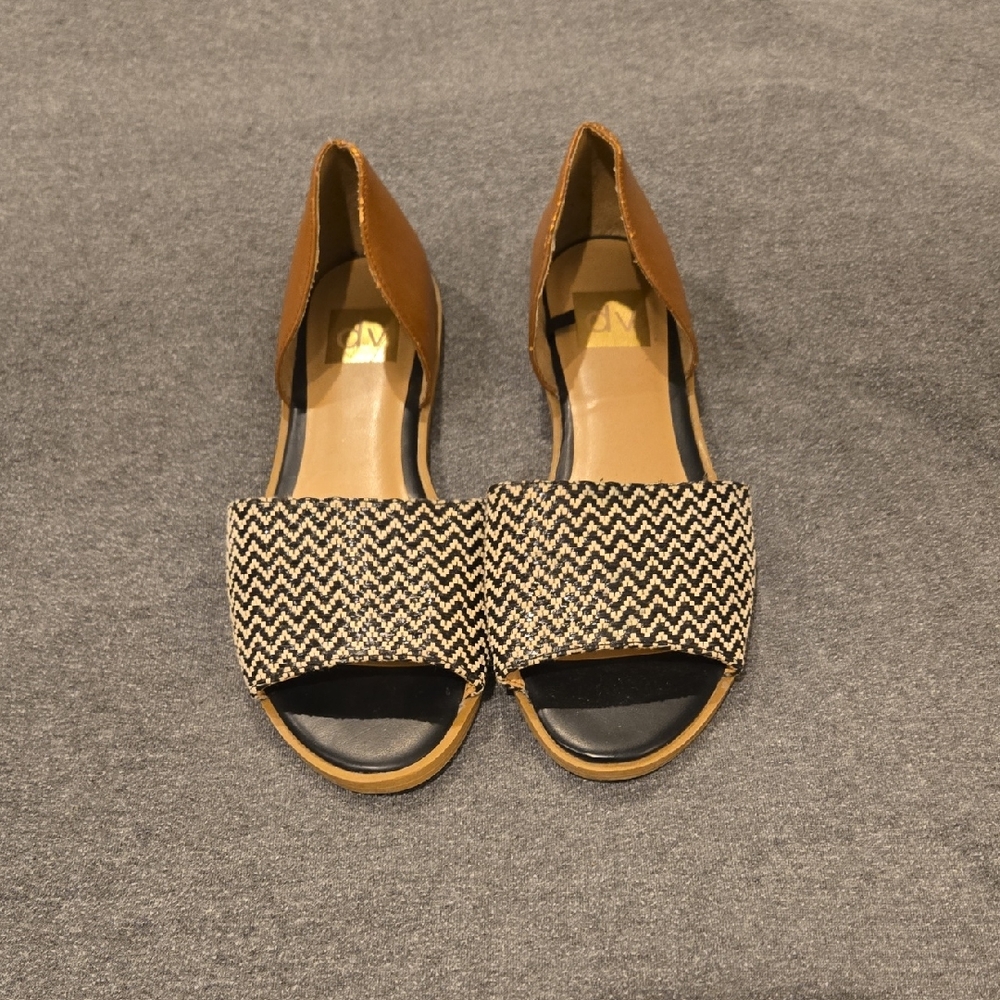 DV by Dolce Vita Brown and Black Sandals with Woven Design